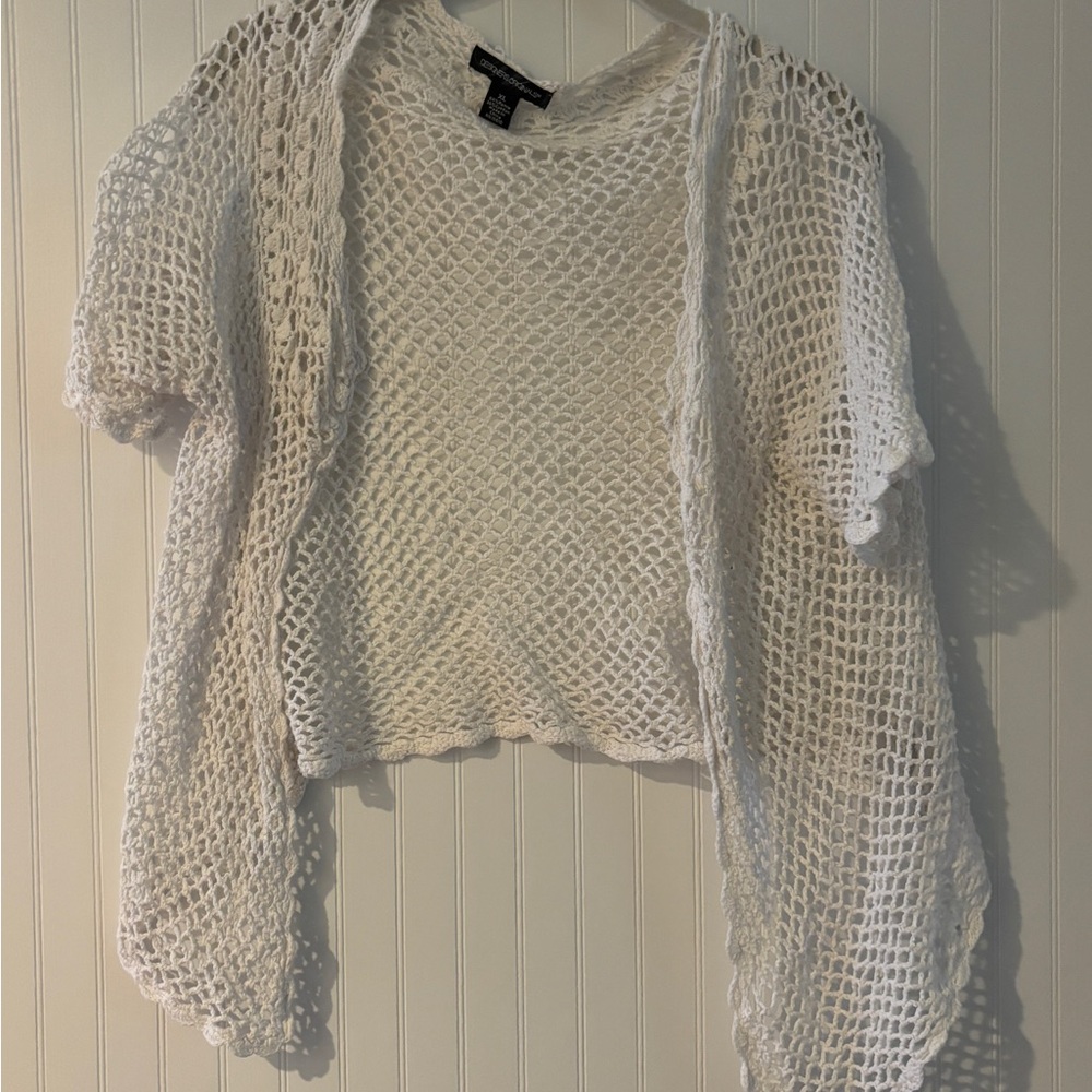 Designers Originals White Open Knit Cardigan